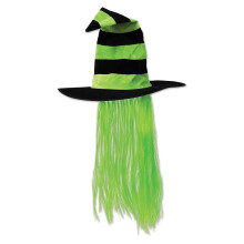 Chapeau de Sorcière Beistle avec Cheveux Verts Lime