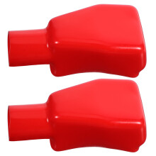 2 stuks universele accuansluitdoppen maat L - rood, geïsoleerd