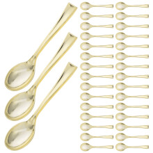 50Stk Gold Mini Löffel Einweg Für Desserts Vorspeisen Catering Partys