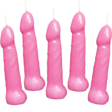 Hott Products 5-Piece Bachelorette Pecker Party Candles Pink 5 Ounce