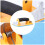 soporte para lija con mango de foam, marco manual y ajuste 8