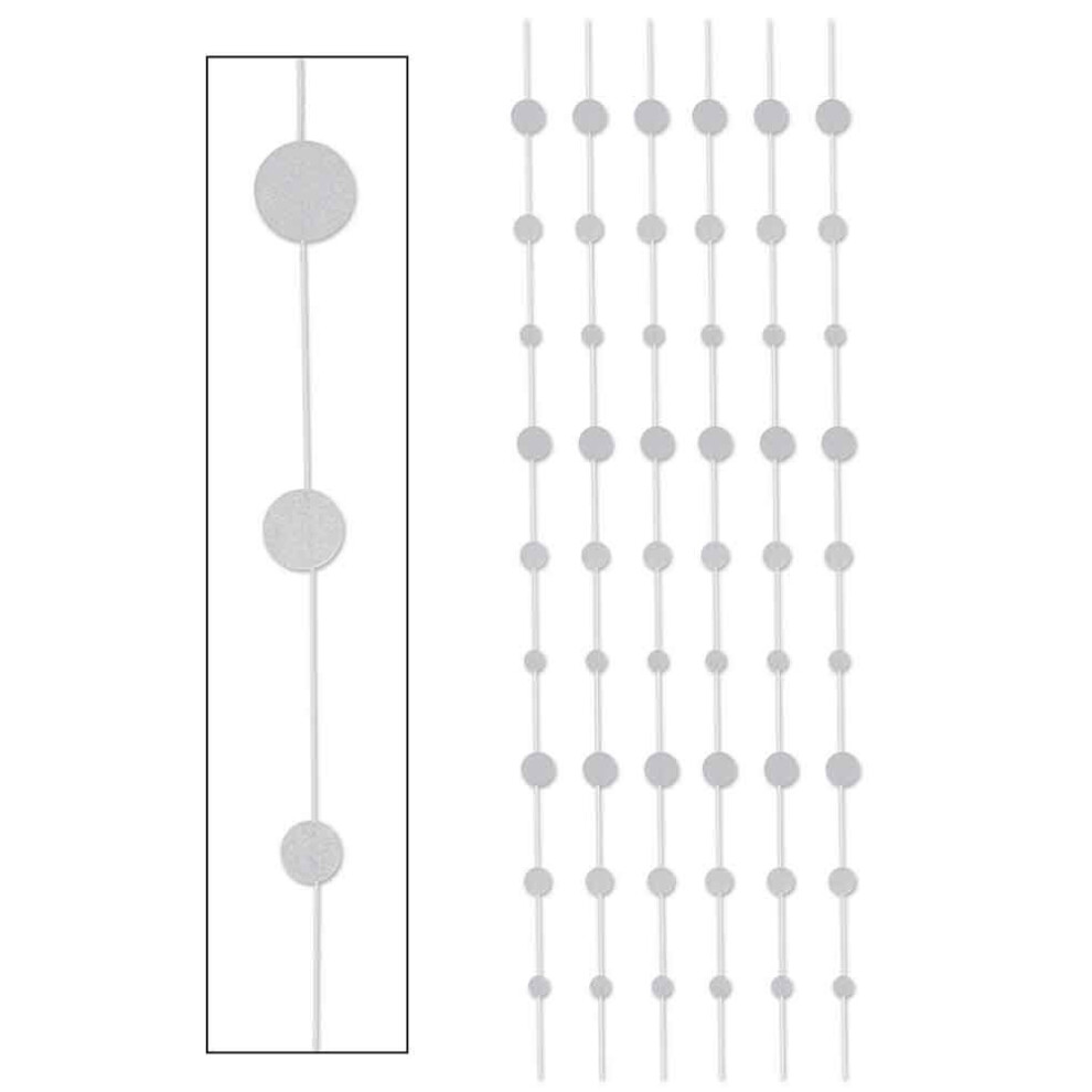 Beistle Glittered Silver Dot Stringers