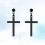 pendientes unisex colgante tuerca negro 7