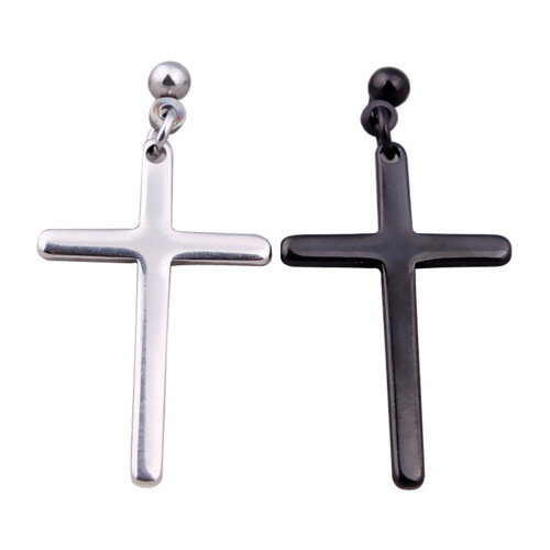 pendientes unisex colgante tuerca negro 1