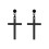 pendientes unisex colgante tuerca negro 9