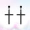 pendientes unisex colgante tuerca negro 8