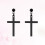 pendientes unisex colgante tuerca negro 3