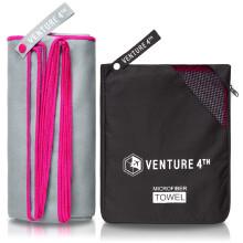 VENTURE 4TH microvezel reishanddoek - sporthanddoek: sneldrogende handdoeken voor sportschool strand kamperen backpacken zwemmen - 6 voet lang (grijs