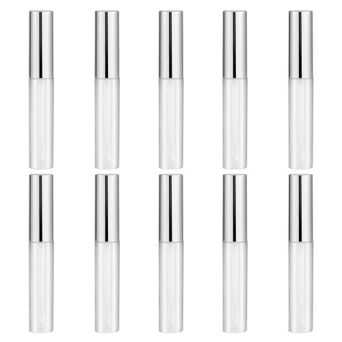 10 vacíos de 10 ml para labial recargable, plateados