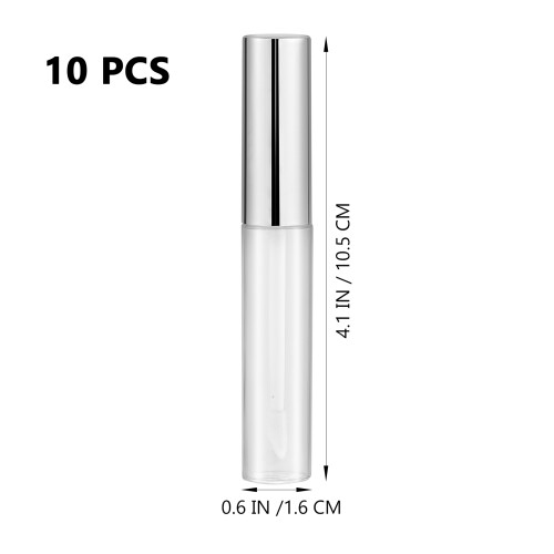 10 vacíos de 10 ml para labial recargable, plateados 1