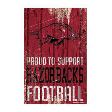 WinCraft NCAA Arkansas Razorbacks SignWood trots ter ondersteuning van ontwerpteam kleur 11x17