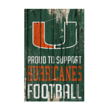 Wincraft NCAA Miami Hurricanes SignWood trots om ontwerpteam te ondersteunen Kleur 11x17