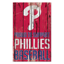 Wincraft MLB Philadelphia Phillies SignWood trots om ontwerpteam te ondersteunen Kleur 11x17