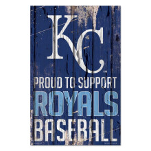 Wincraft MLB Kansas City Royals Houtbord Trots om te Steunen, Teamkleur, 11x17