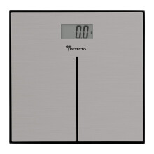 Detecto D133 Bαscula de baρo moderna de acero inoxidable con peso corporal, pantalla LCD digital, capacidad de 400 lb