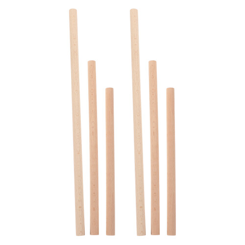 6 varillas redondas de madera para tejido de 2