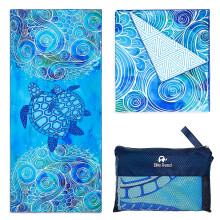 Elite Trend Mikrofaser-Strandtuch fr Erwachsene mit Tasche  extra gro, 198 x 89 cm, leicht, sandfrei, schnell trocknendes Handtuch fr Reisen,