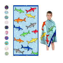 Mikrofaser-Strandtuch fr Kinder  dnn und gro (76,2 x 152,4 cm)  Hai  saugfhige, schnell trocknende, sandfreie, leichte Decke  Kleinkinder