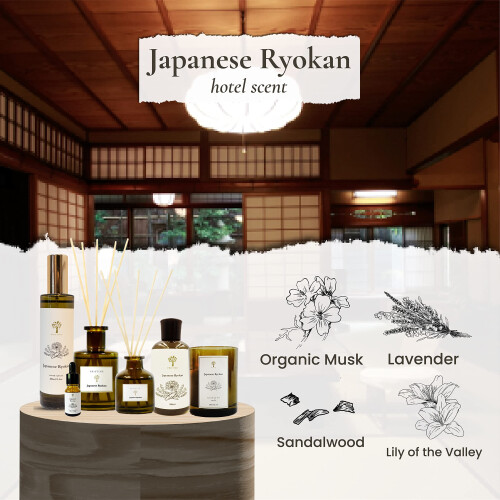 PRISTINE japansk Ryokan Reed Diffuser fr hem | Frsk lavendel Marockansk Amber Reed Diffuser Set Olje Diffuser & Reed Diffuser Sticks- Hem- och 2