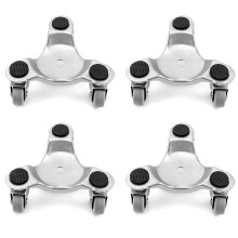 QWORK 4 pezzi 6"" Tri-Dolly in acciaio con capacit? di carico di 200 libbre per spostare mobili ed elettrodomestici Ruota girevole Strumento facil