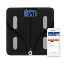 Bαscula Weight Watchers de Conair Bαscula inteligente para peso corporal Bαscula de baρo inteligente digital Bluetooth con grasa corporal, mϊscul