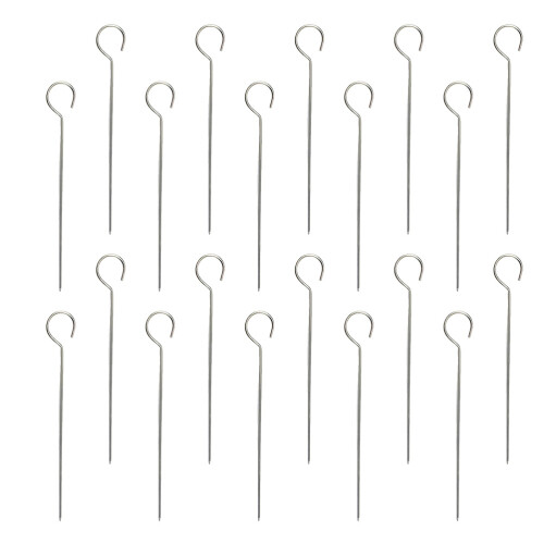 20 . brochetas inoxidable para barbacoa y (plateado) 2