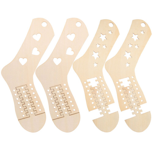 2 pares de de madera para calcetines de ganchillo y exposición 1