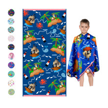 Microfiber Strandlaken voor Kinderen - Dun en Groot (30"x60") - Piraat - Absorberend, snel drogend, zandvrij