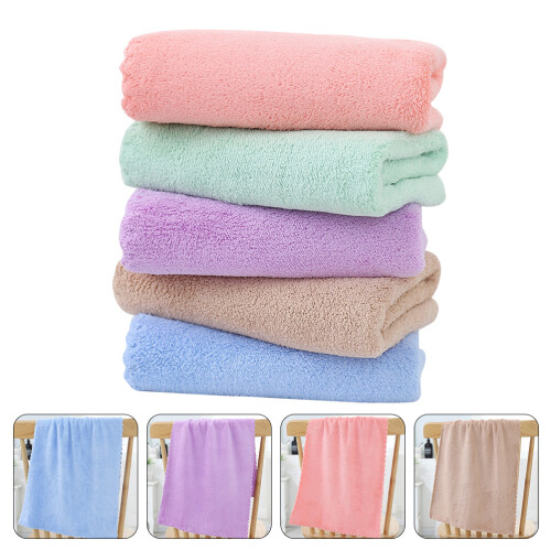 5Pcs Comfortable Flannel Bath Towels Durable Guinea Pig Cage Bedding 2