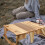 table pliante 2-en-1 panier de rangement en 9