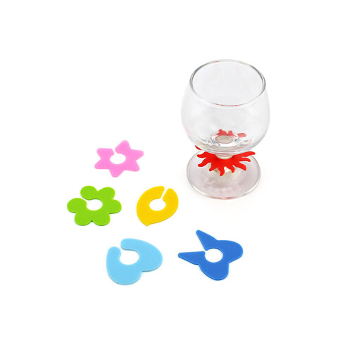 6 embouts silicone pour verre, colorés, idéal