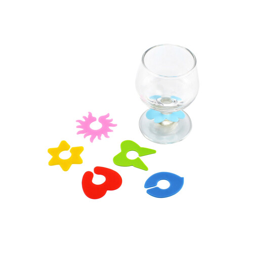 6 embouts silicone pour verre, colorés, idéal 1