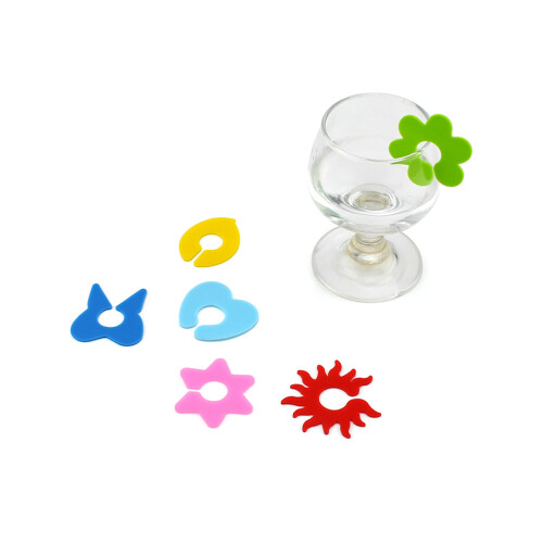 6 embouts silicone pour verre, colorés, idéal 2