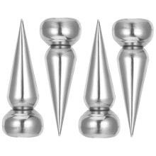 4 chapeaux de poteau acier inoxydable et plastique pour clôture jardin