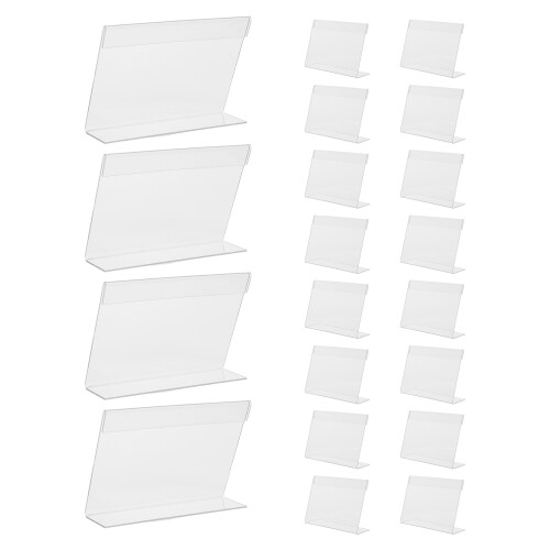 20 pièces support affiche transparent 12 x 8 cm forme L