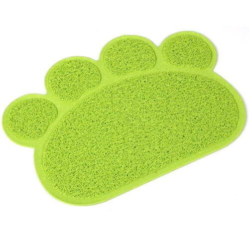 litière anti-dérapant patte 30x40 cm vert pour chat 1