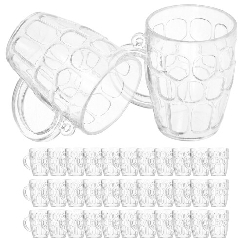 50pcs Clear Mini Plastic Beer Mugs for Dollhouse