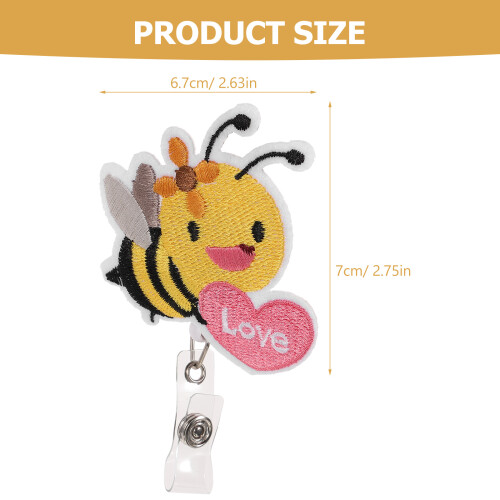 bee pattern badge clip name card holder portable buckle 2