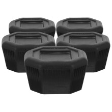 Raindrops Tennis Racket Butt Caps Black 5pcs 1.6x1.4x1.0in