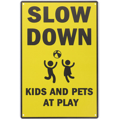 Slow Down Kids Play Caution Sign 1