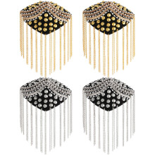 4 Stuks Schouder Epaulet Kwastjes Met Nieten Punk Costume Accessoire