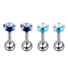 Mlins  12 Pcs Zircon Stud Earrings Set Surgical Steel Studs Cartilage