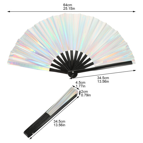 Glitter Hand Fan Multi Pvc For Valentine'S Day 1pcs 2