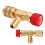 Raindrops Refrigerant Valve Adapter Golden Brass For 2pcs 1