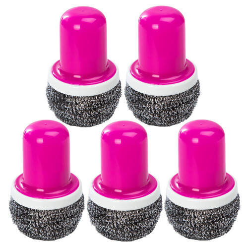 5pcs stainless steel wire brush with handle for kitchen cleaning