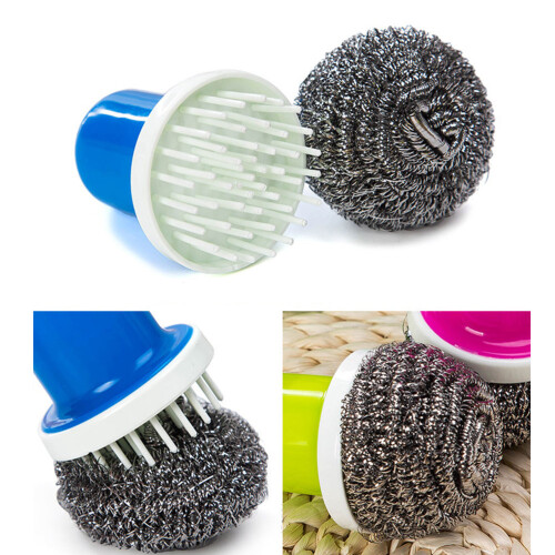 5pcs stainless steel wire brush with handle for kitchen cleaning 2
