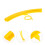 2 Pcs Steel Ring Protector 25.00x6.00x1.90cm Yellow 9