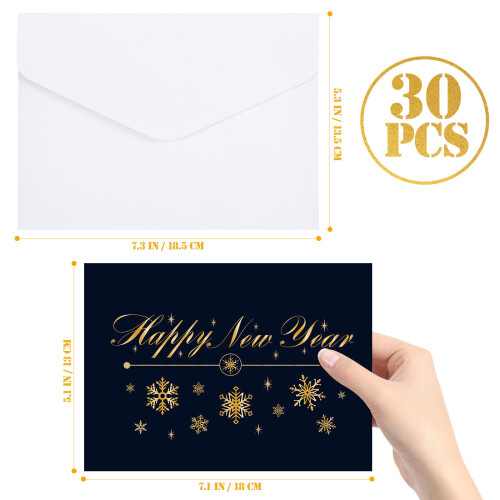 New Year Cards Design Blank Greeting Card Envelope 30pack 1
