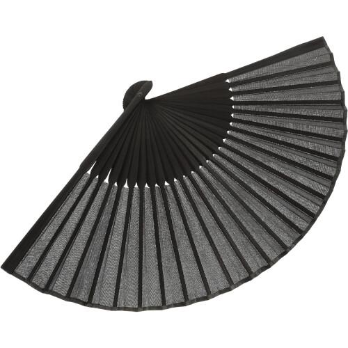man fabric folding fan lightweight with bag black