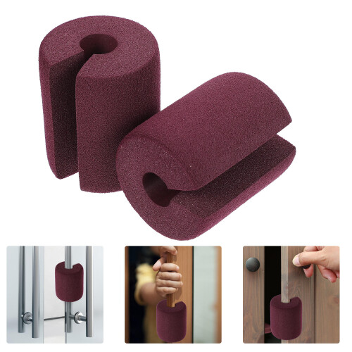 2pcs Protective Door Stopper Coffee Nbr Simple Design Home Use 2